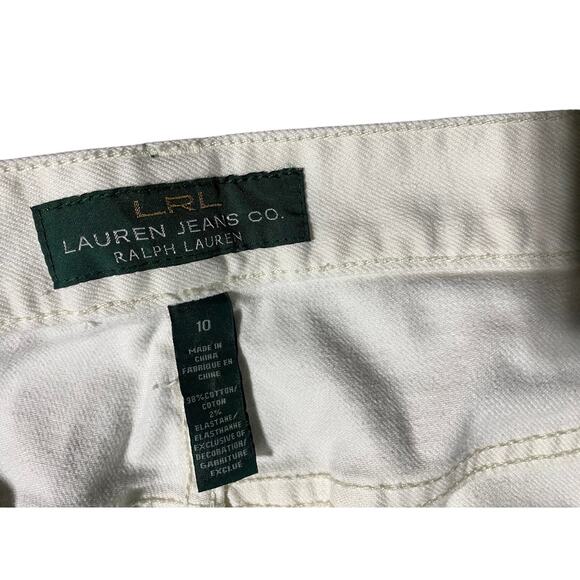 LRL Lauren Jeans Women's Size 10 Off White w/Light Gold Embroidered Design - Picture 6 of 6